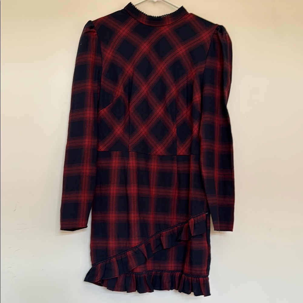 The Fifth Label Red and Black Ruffled Sheath Dress